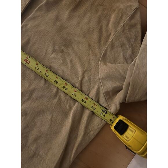 VTG Brandon Thomas Suede Leather Jacket Long Sleeve Button Up Tan Beige 2XL - Picture 4 of 4